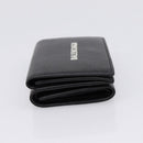 Balenciaga Trifold Wallet Leather Black Silver 594312 Auth 205243V-3