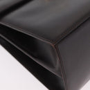 Salvatore Ferragamo Gancini Hand Bag Leather 2way Dark Brown Gold Auth 205246A-18