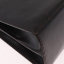 Salvatore Ferragamo Gancini Hand Bag Leather 2way Dark Brown Gold Auth 205246A-20
