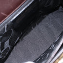 Salvatore Ferragamo Gancini Hand Bag Leather 2way Dark Brown Gold Auth 205246A-11