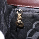Salvatore Ferragamo Gancini Hand Bag Leather 2way Dark Brown Gold Auth 205246A-32