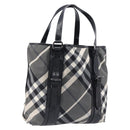 BURBERRY Nova Check Tote Bag Nylon Black Silver Auth 205247A-1
