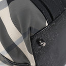 BURBERRY Nova Check Tote Bag Nylon Black Silver Auth 205247A-14