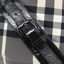 BURBERRY Nova Check Tote Bag Nylon Black Silver Auth 205247A-10