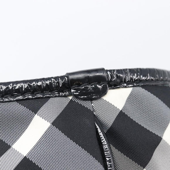 BURBERRY Nova Check Tote Bag Nylon Black Silver Auth 205247A