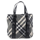 BURBERRY Nova Check Tote Bag Nylon Black Silver Auth 205247A-2