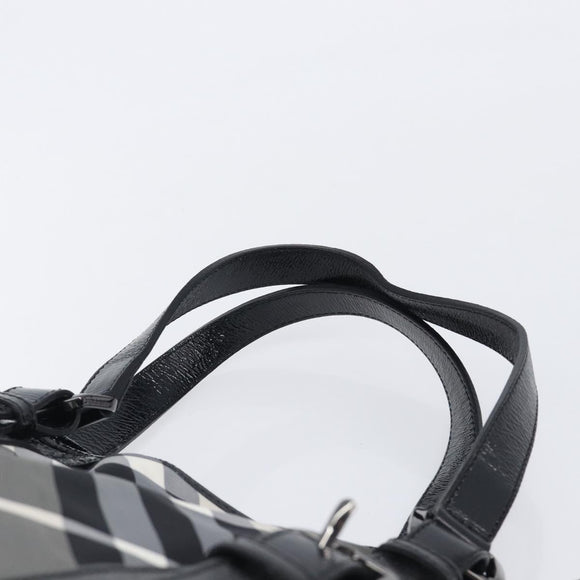 BURBERRY Nova Check Tote Bag Nylon Black Silver Auth 205247A