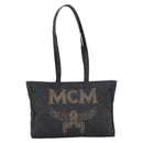 MCM Logogram Vicetos Tote Bag PVC Black Gold Auth 205249-13