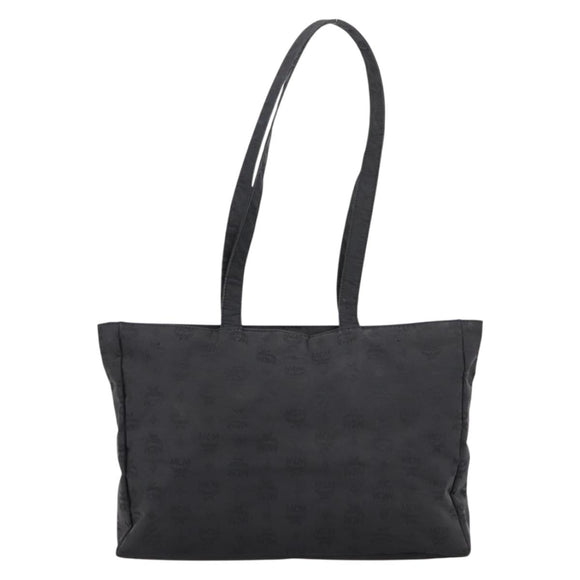 MCM Logogram Vicetos Tote Bag PVC Black Gold Auth 205249