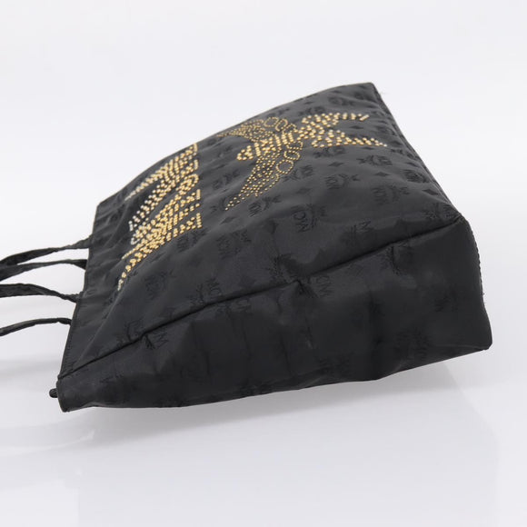 MCM Logogram Vicetos Tote Bag PVC Black Gold Auth 205249