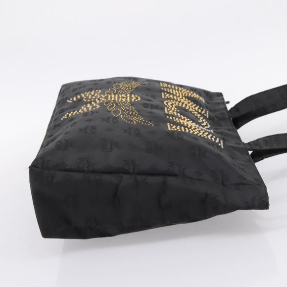 MCM Logogram Vicetos Tote Bag PVC Black Gold Auth 205249
