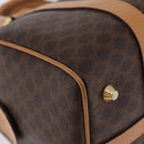 CELINE Macadam Canvas Hand Bag PVC Leather Brown Gold Auth 205250V-15