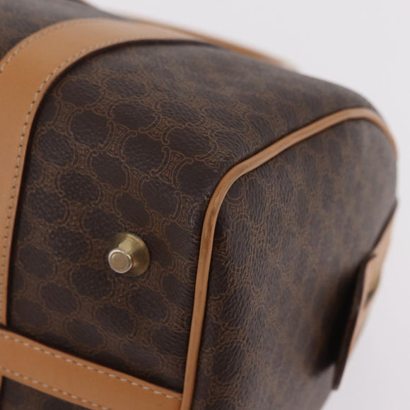 CELINE Macadam Canvas Hand Bag PVC Leather Brown Gold Auth 205250V