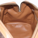 CELINE Macadam Canvas Hand Bag PVC Leather Brown Gold Auth 205250V-21