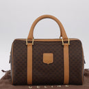 CELINE Macadam Canvas Hand Bag PVC Leather Brown Gold Auth 205250V-12