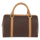 CELINE Macadam Canvas Hand Bag PVC Leather Brown Gold Auth 205250V-2