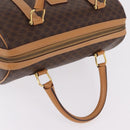 CELINE Macadam Canvas Hand Bag PVC Leather Brown Gold Auth 205250V-7