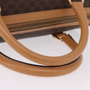 CELINE Macadam Canvas Hand Bag PVC Leather Brown Gold Auth 205250V-8