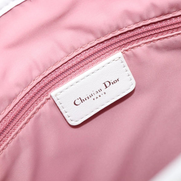 Christian Dior Trotter Canvas Tote Bag Pink Silver Auth 205251V