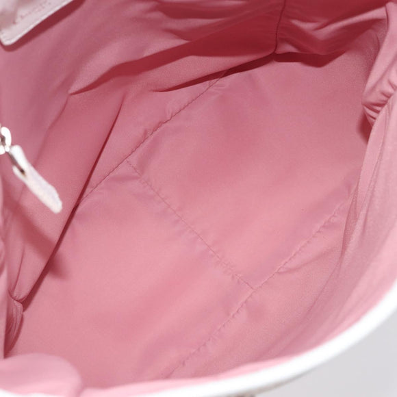 Christian Dior Trotter Canvas Tote Bag Pink Silver Auth 205251V