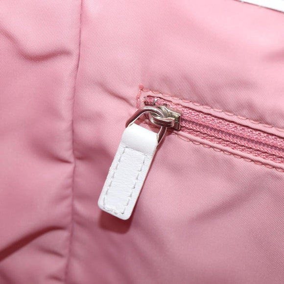 Christian Dior Trotter Canvas Tote Bag Pink Silver Auth 205251V