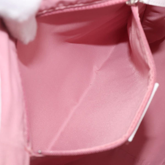 Christian Dior Trotter Canvas Tote Bag Pink Silver Auth 205251V