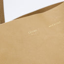 CELINE Horizontal Cabas Tote Bag Leather Beige Gold Auth 205254-15