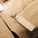 CELINE Horizontal Cabas Tote Bag Leather Beige Gold Auth 205254-20