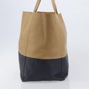 CELINE Horizontal Cabas Tote Bag Leather Beige Gold Auth 205254-4