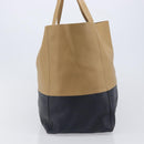 CELINE Horizontal Cabas Tote Bag Leather Beige Gold Auth 205254-5