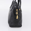 Christian Dior Hand Bag Leather Black Gold Auth 205255A-3