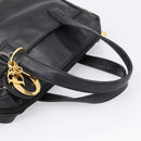 Christian Dior Hand Bag Leather Black Gold Auth 205255A-7