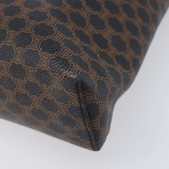 CELINE Macadam Canvas Hand Bag PVC Leather Black Gold Auth 205256V