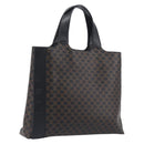 CELINE Macadam Canvas Hand Bag PVC Leather Black Gold Auth 205256V-1