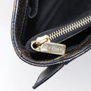 CELINE Macadam Canvas Hand Bag PVC Leather Black Gold Auth 205256V-21