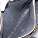 CELINE Macadam Canvas Hand Bag PVC Leather Black Gold Auth 205256V-22