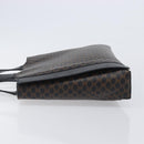 CELINE Macadam Canvas Hand Bag PVC Leather Black Gold Auth 205256V-4