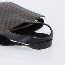 CELINE Macadam Canvas Hand Bag PVC Leather Black Gold Auth 205256V-7