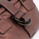 Salvatore Ferragamo Gancini Hand Bag Leather Brown Silver Auth 205257V-10
