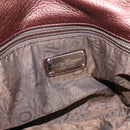 Salvatore Ferragamo Gancini Hand Bag Leather Brown Silver Auth 205257V-18