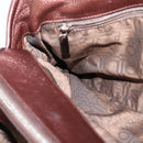 Salvatore Ferragamo Gancini Hand Bag Leather Brown Silver Auth 205257V-20