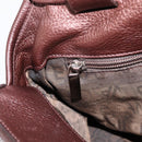Salvatore Ferragamo Gancini Hand Bag Leather Brown Silver Auth 205257V-21