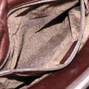 Salvatore Ferragamo Gancini Hand Bag Leather Brown Silver Auth 205257V-22