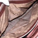 Salvatore Ferragamo Gancini Hand Bag Leather Brown Silver Auth 205257V-23