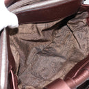 Salvatore Ferragamo Gancini Hand Bag Leather Brown Silver Auth 205257V-24