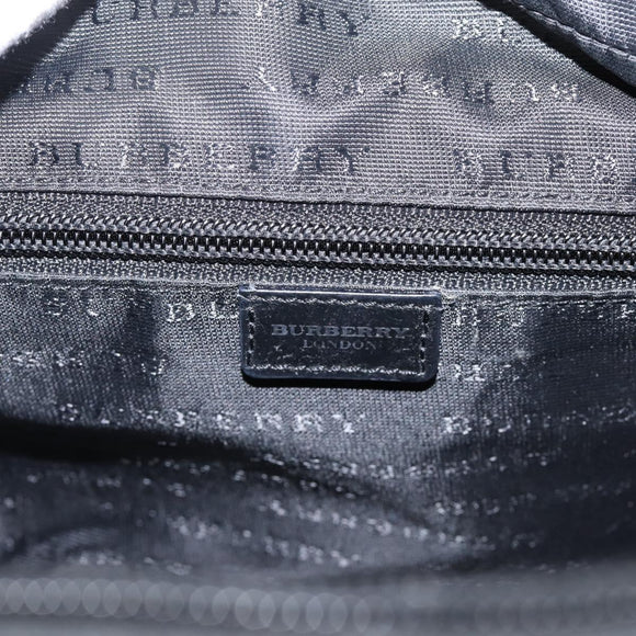 BURBERRY Nova Check Hand Bag PVC Beige Silver Auth 205260A