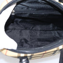 BURBERRY Nova Check Hand Bag PVC Beige Silver Auth 205260A-11