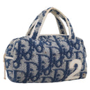 Christian Dior Trotter Canvas Hand Bag pile Blue Auth 205261-1