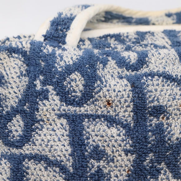 Christian Dior Trotter Canvas Hand Bag pile Blue Auth 205261