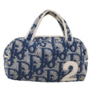 Christian Dior Trotter Canvas Hand Bag pile Blue Auth 205261-13